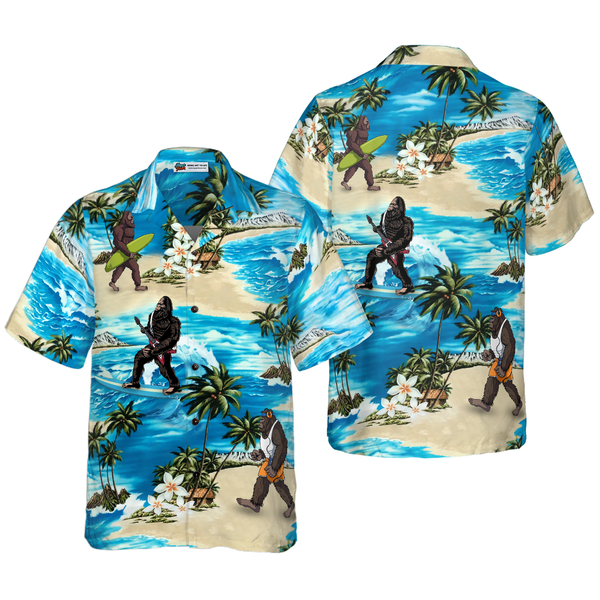 Golf And Beer That's Why I'm Here Funny Bigfoot Hawaiian Shirt