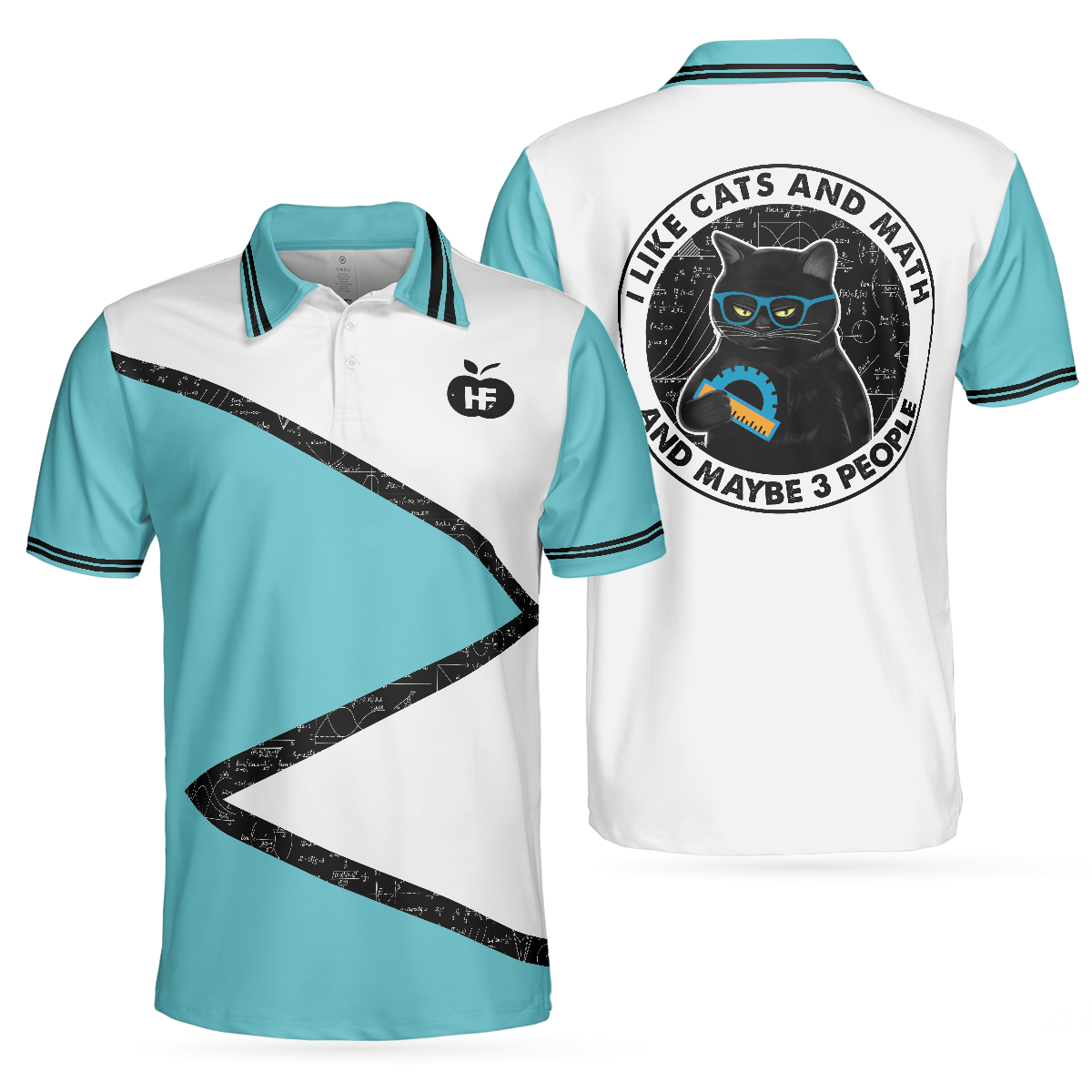 I Like Cats And Math And Maybe 3 People Polo Shirt - Hyperfavor