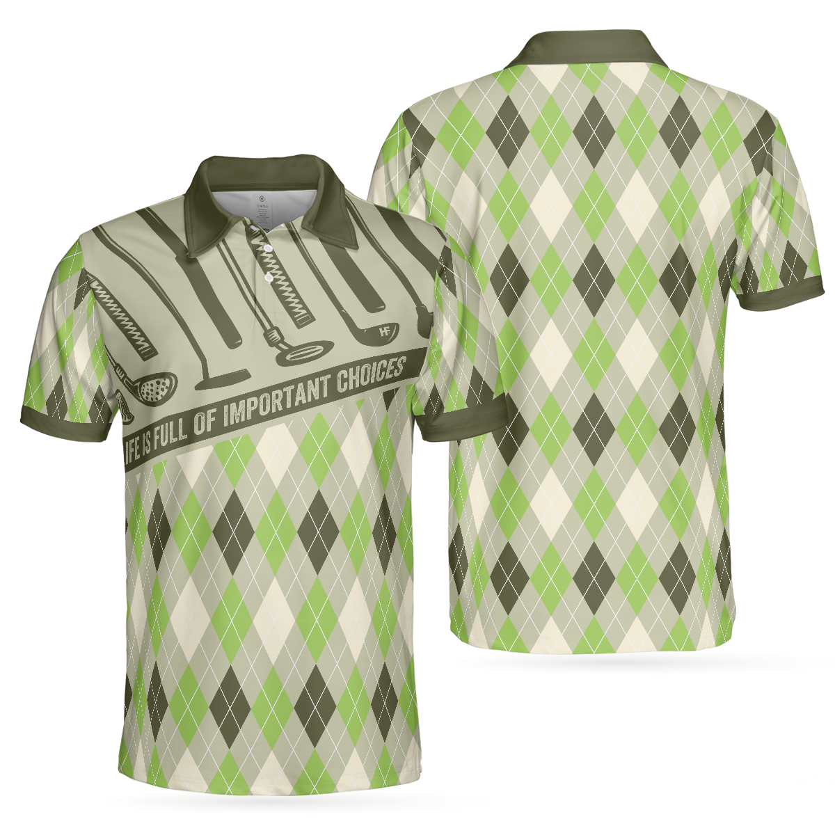 Life Is Full Of Important Choices Men Polo Shirt, Argyle Pattern Golf Shirt For Men - Hyperfavor