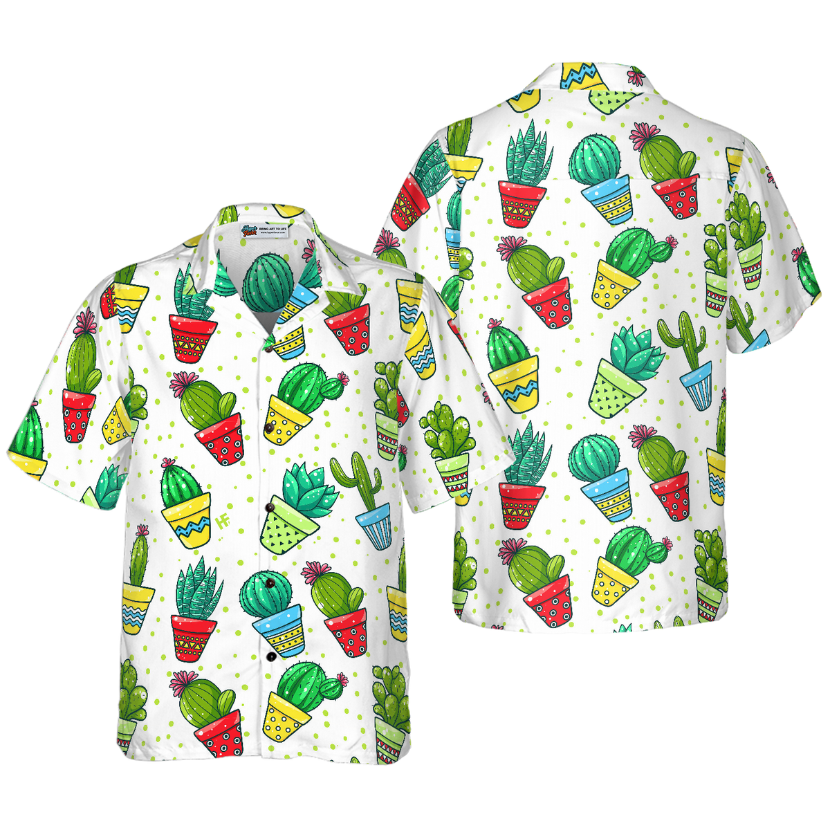 Cactus Seamless Pattern Hawaiian Shirt - Hyperfavor