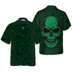 Binary Code Skull Hawaiian Shirt - Hyperfavor