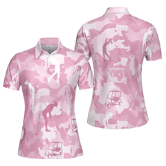 Golf Girl Camouflage Short Sleeve Women Polo Shirt - Hyperfavor