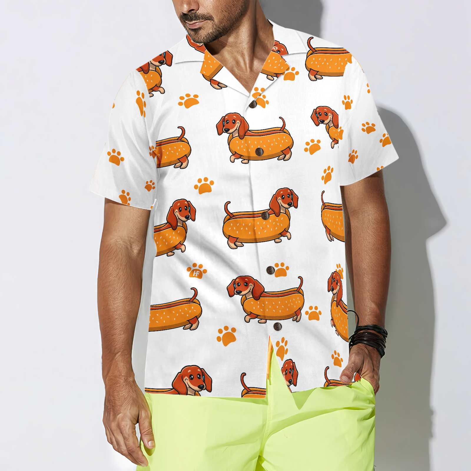 Real Hotdog Dachshund Hawaiian Shirt - Hyperfavor