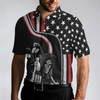 Reaper American Flag Short Sleeve Golf Polo Shirt, Black Theme Reaper Golfer Golf Shirt For Men - Hyperfavor
