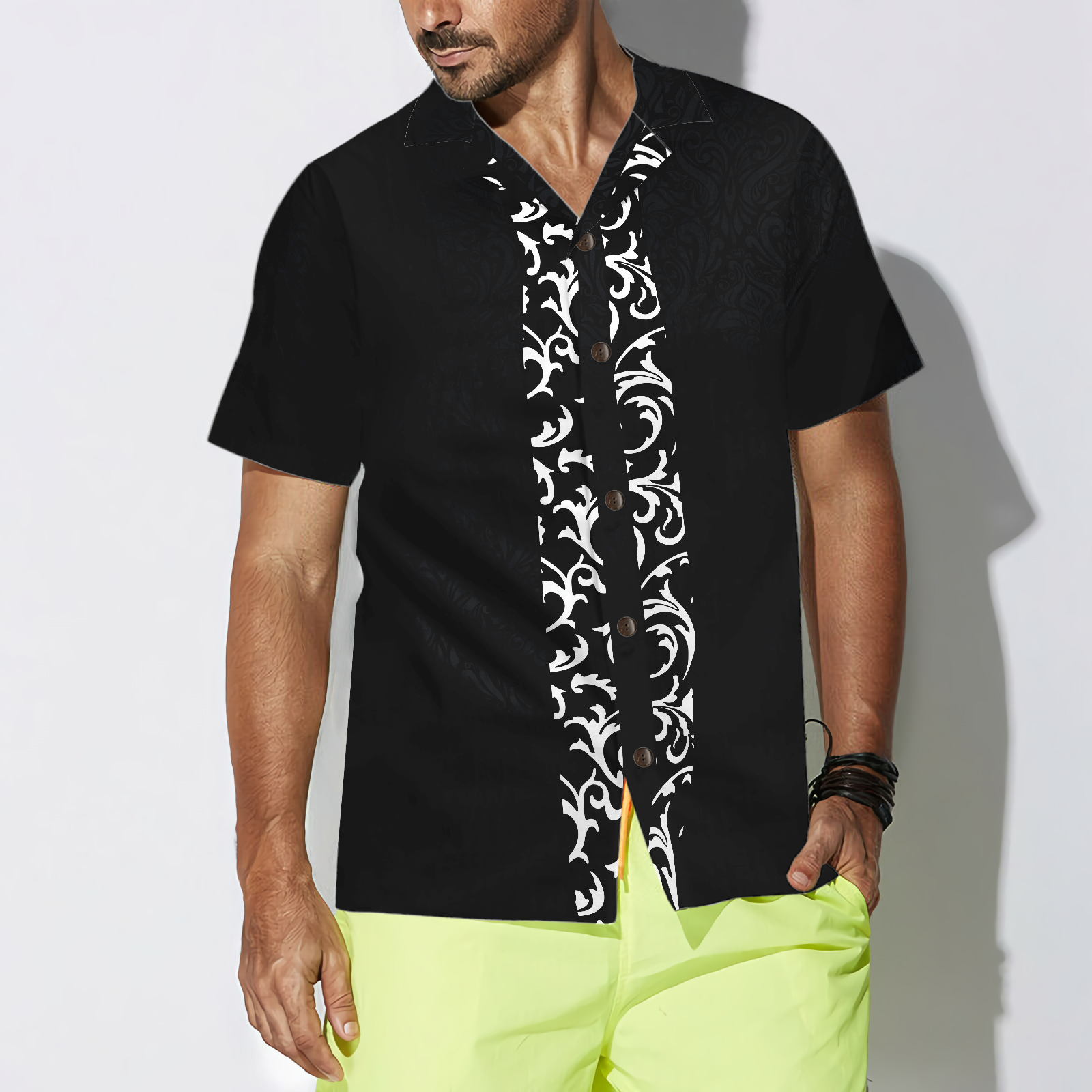 Premium Floral Royal Style Goth Hawaiian Shirt - Hyperfavor