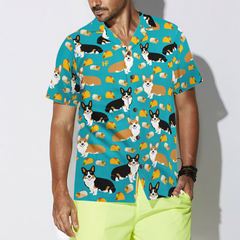 Colorful Corgi & Foods Hawaiian Shirt - Hyperfavor