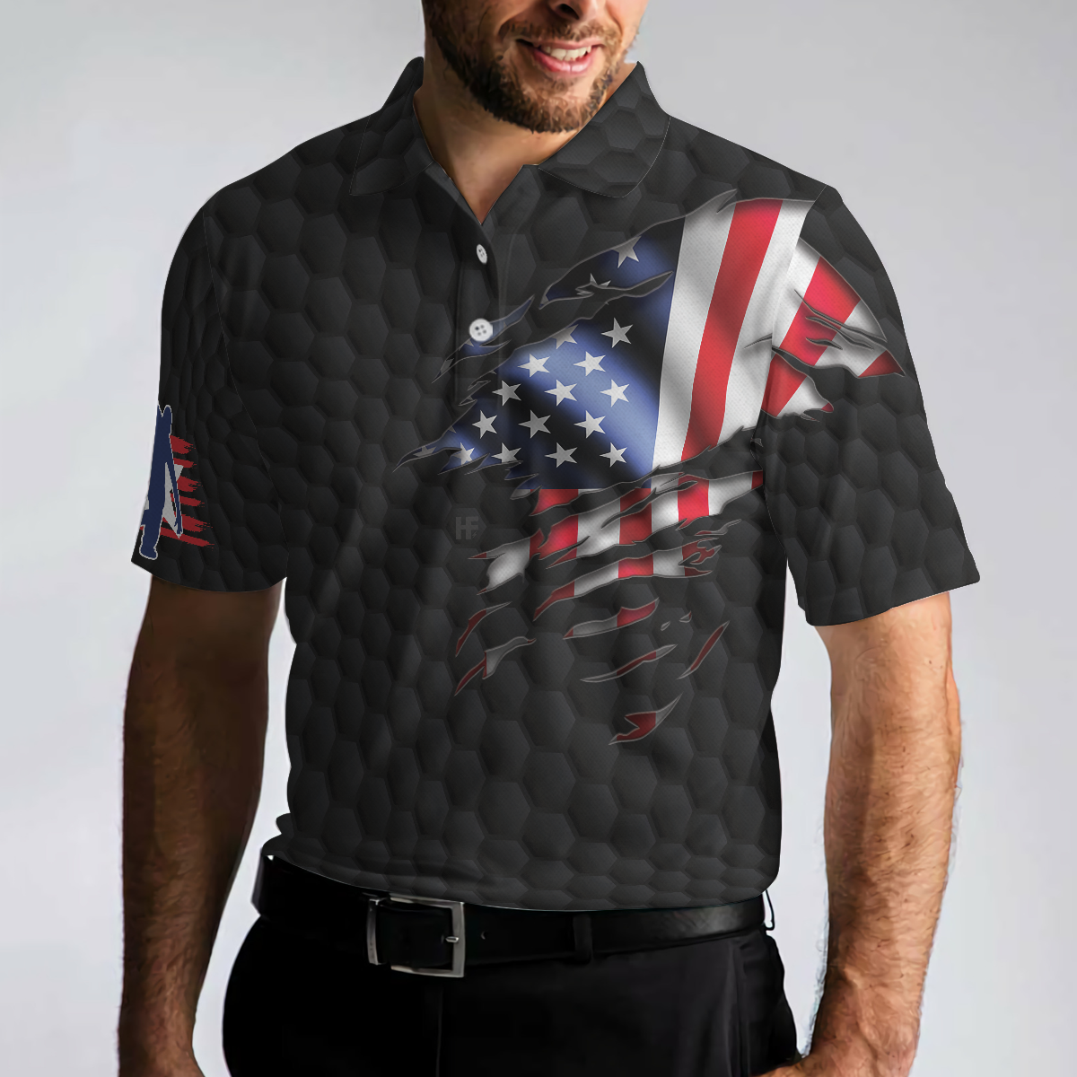 Beer Frame Bowling With American Flag Polo Shirt - Hyperfavor