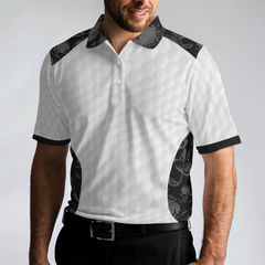 Grip It Rip It Sip It Golf White Polo Shirt, Skull Pattern Shirt For Christmas, Scary Gift Idea For Golfers - Hyperfavor