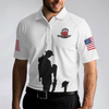 Lest We Forget Veteran Polo Shirt, White American Flag Veteran's Day Shirt, Best Gift For Veterans - Hyperfavor