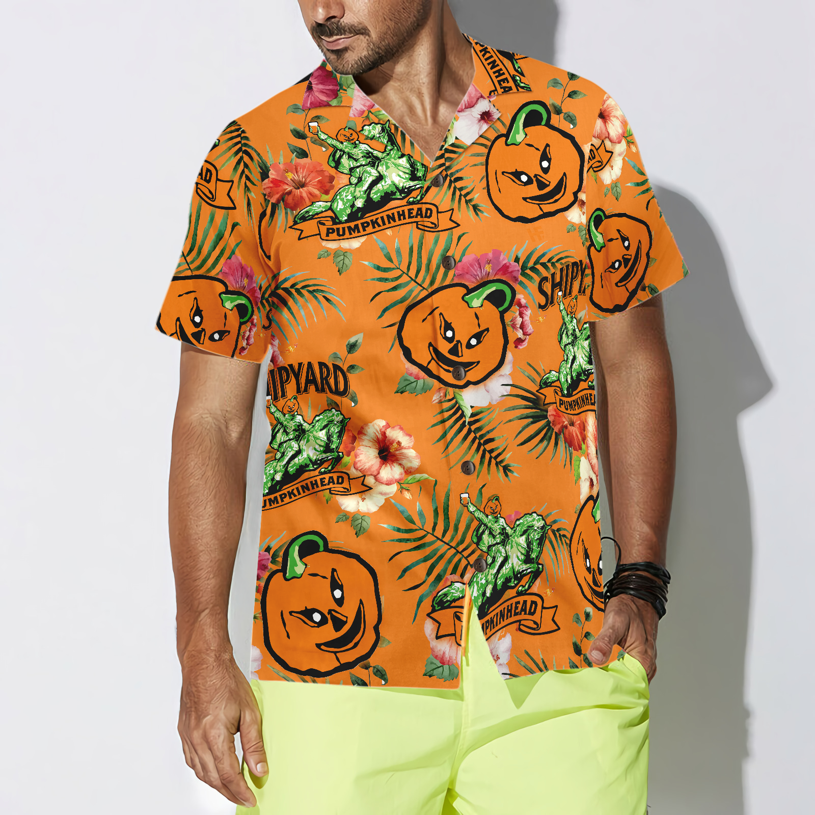 Funny Custom Shipyard Pumkinhead Logo Hawaiian Shirt - Hyperfavor