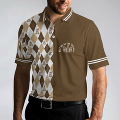 Gopher Meet Me At The 19th Hole Short Sleeve Polo Shirt, Argyle Pattern Polo Shirt, Best Golf Shirt For Men - Hyperfavor