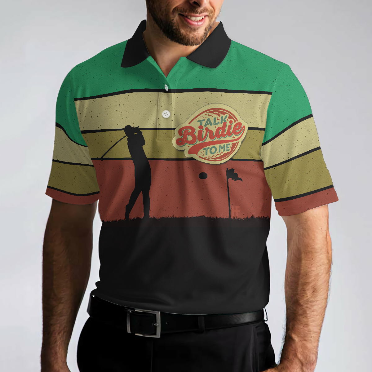 Talk Birdie To Me Polo Shirt For Golf, Vintage Color Palette Polo Shirt, Best Golf Shirt For Men - Hyperfavor