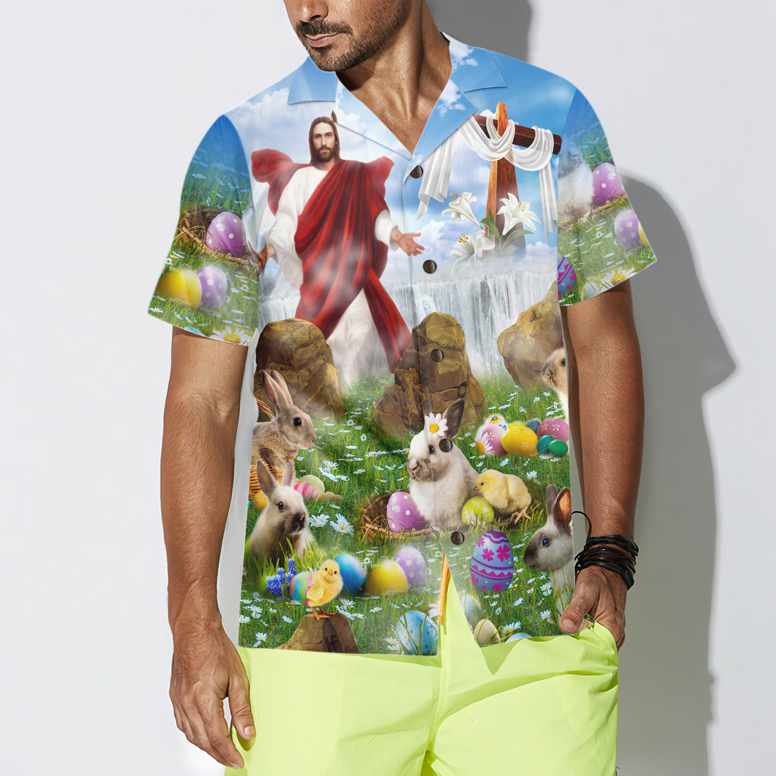 Happy Easter Jesus Is Risen Hawaiian Shirt - Hyperfavor