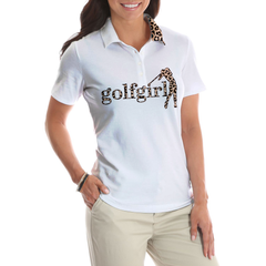 Golf Girl Leopard Pattern Short Sleeve Women Polo Shirt - Hyperfavor