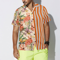 Floral Flamingo Retro Vintage Hawaiian Shirt - Hyperfavor