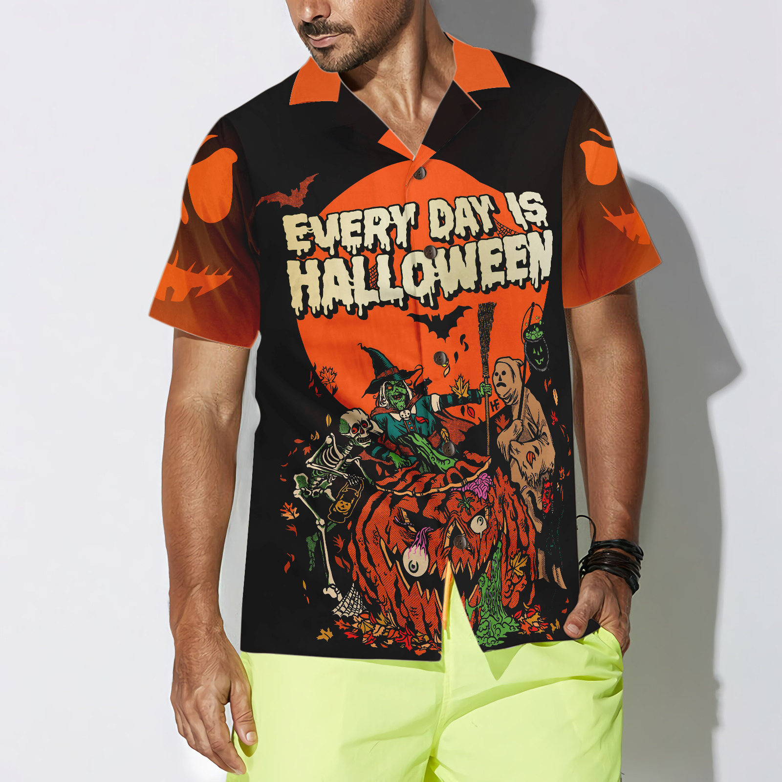 Everyday Is Halloween Shirt For Men Hawaiian Shirt - Hyperfavor