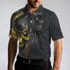 Skull Billiards Polo Shirt, Black Skull Billiards Shirt Design For Men, Scary Halloween Gift Idea - Hyperfavor