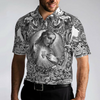Jesus Christ Vintage Sketch Art Christian Polo Shirt, Black And White Christian Shirt For Men - Hyperfavor