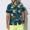 Tropical Blue Leaves & Bees Hawaiian Shirt - Hyperfavor