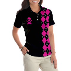 Yes I'm A Girl Yes I Speak Fluent Bowling Short Sleeve Women Polo Shirt, Skull Bowling Shirt With Sayings - Hyperfavor