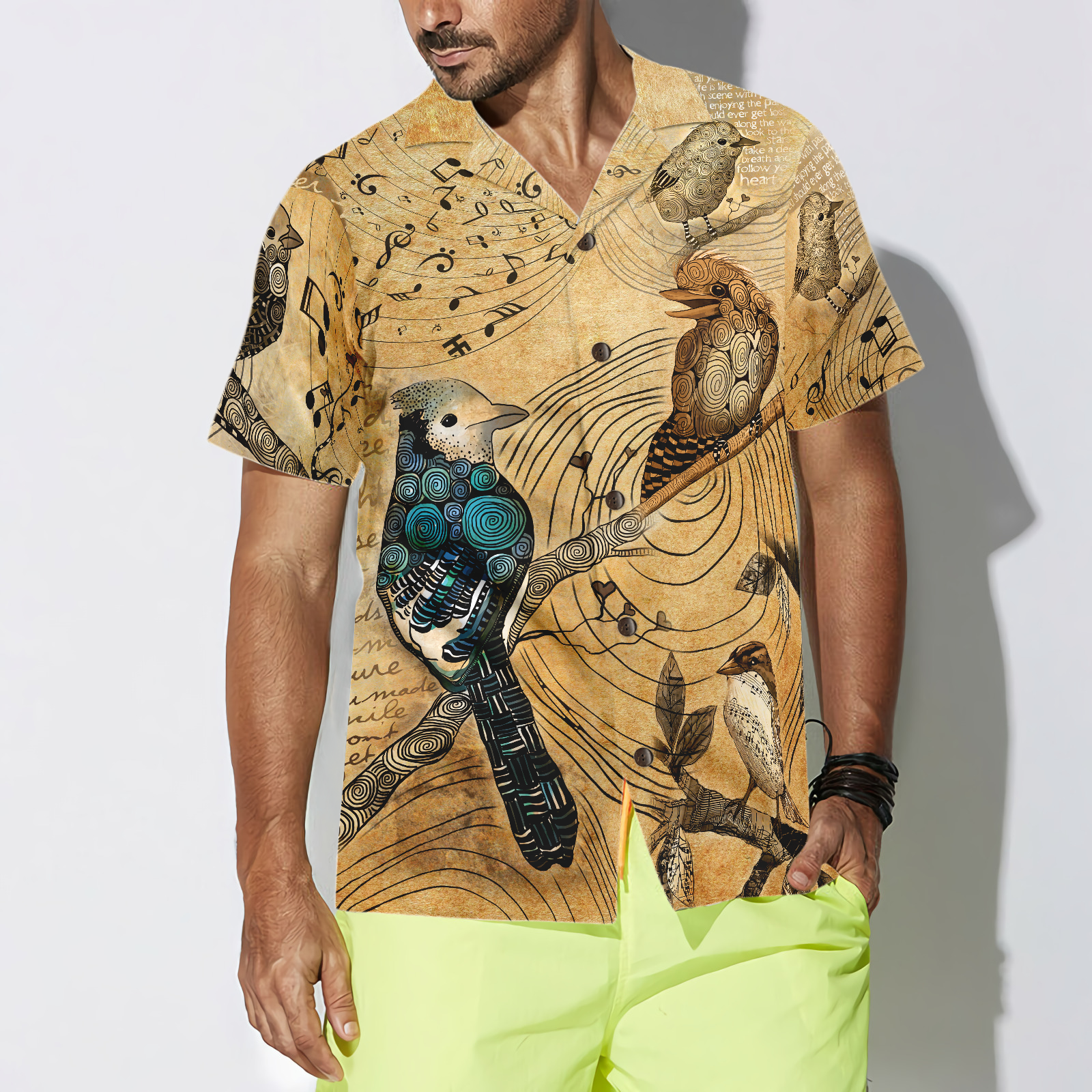 HIGH ABOVE THE TREE BIRDS Hawaiian Shirt - Hyperfavor