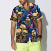Skull Tropical Palm Leaves Background Hawaiian Shirt - Hyperfavor