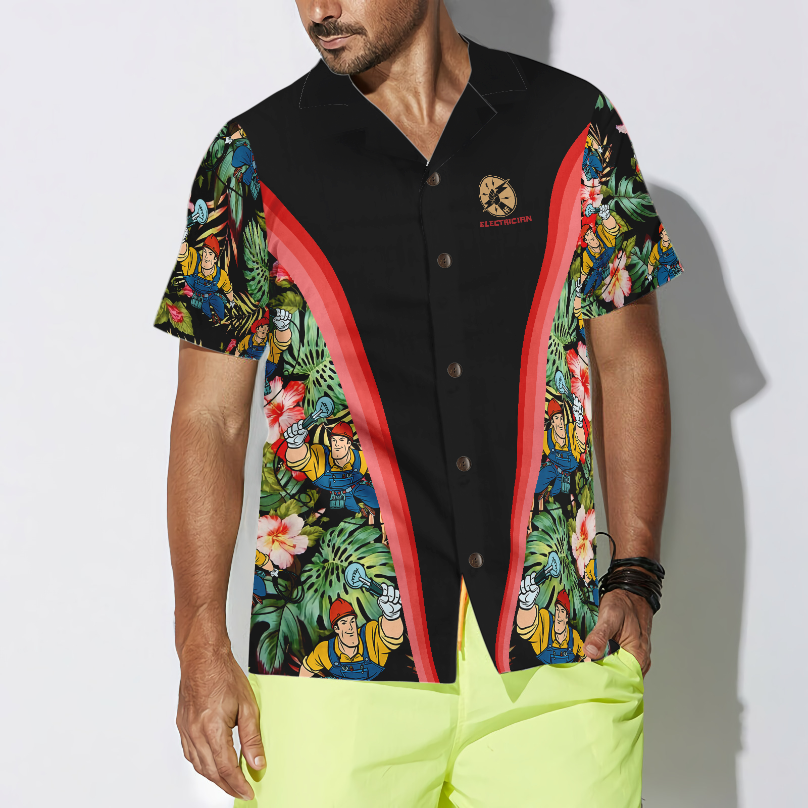 Electrician Tropical Hawaiian Shirt - Hyperfavor