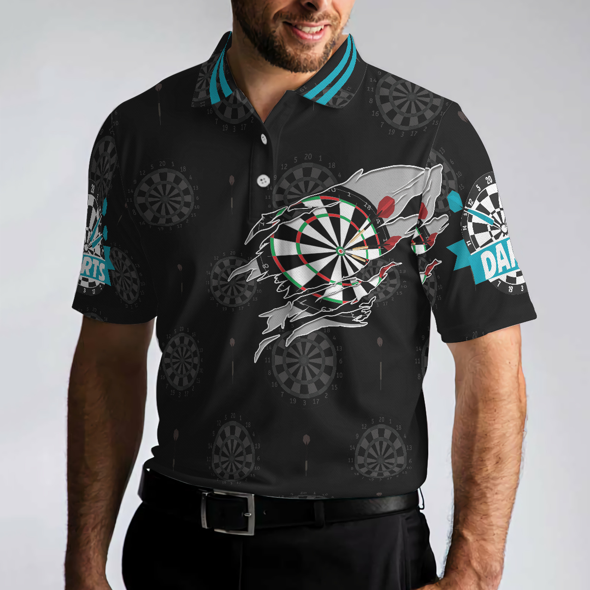 Born To Play Darts Shirt For Men Polo Shirt, Black Darts Shirt, Top Gift Idea For Male Darts Players - Hyperfavor