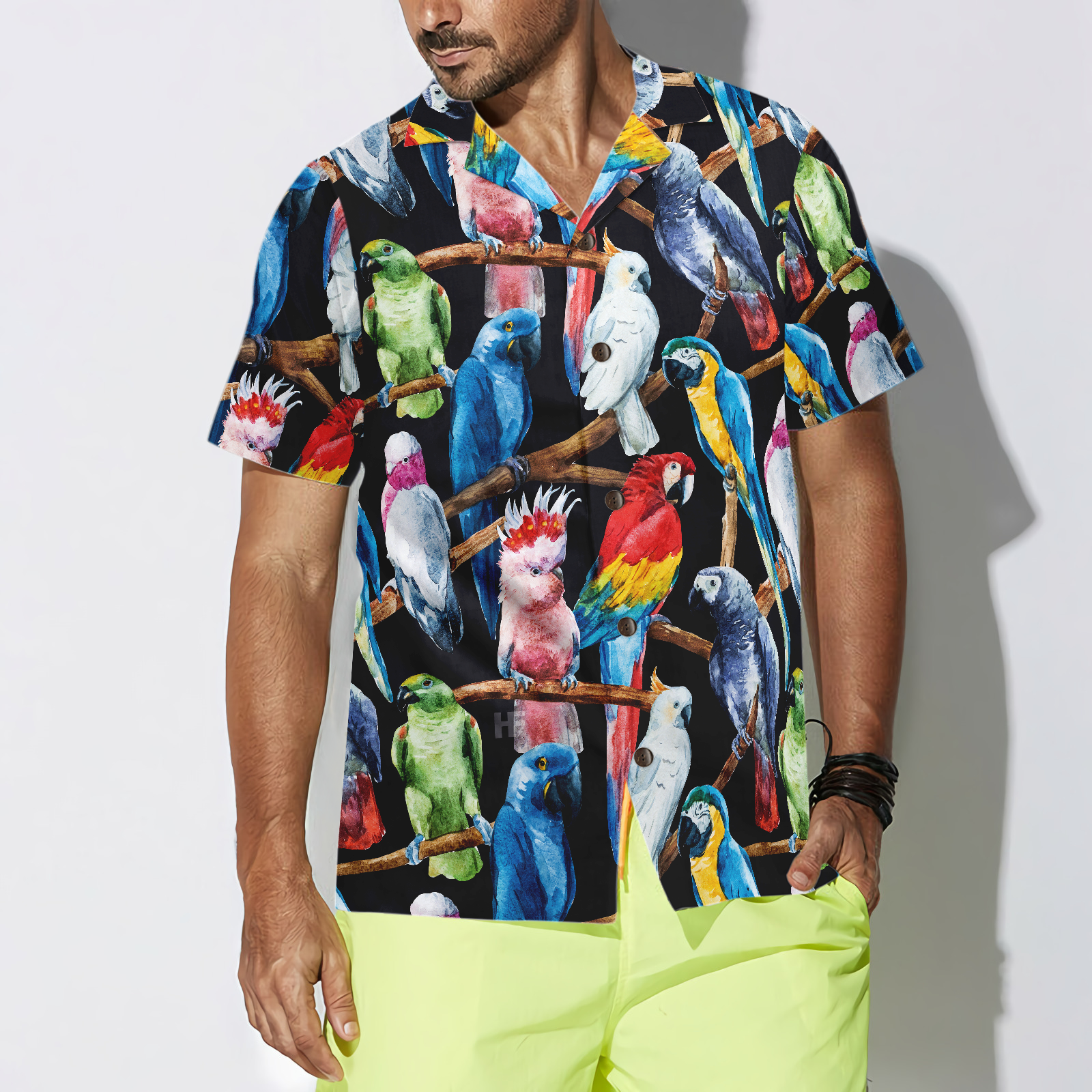 Exotic Parrots & Plant Hawaiian Shirt - Hyperfavor