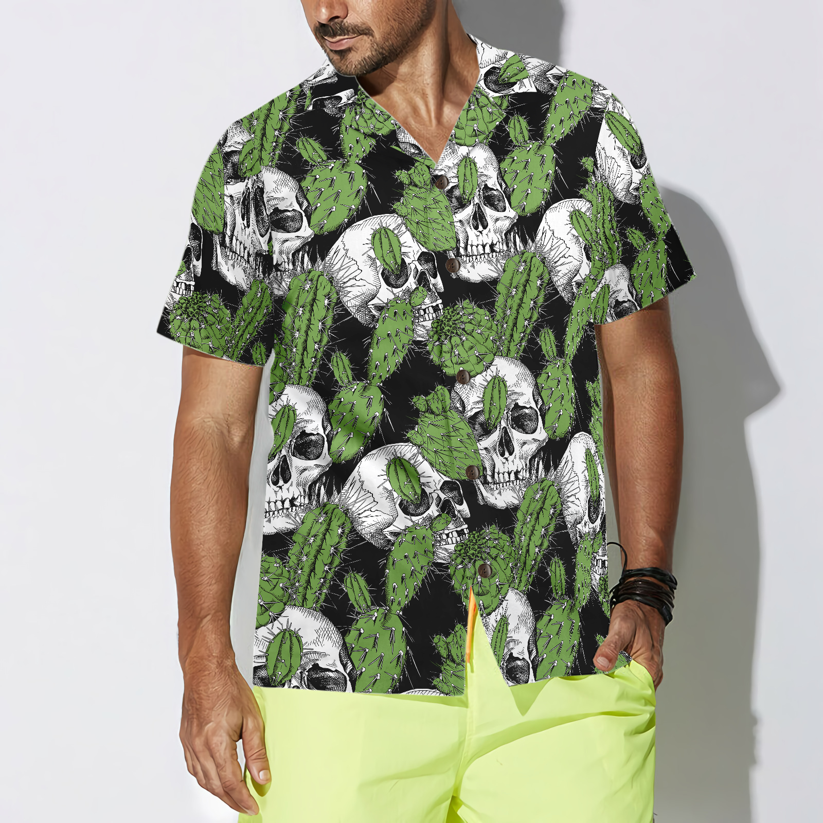 Cactus Skull Shirt For Men Hawaiian Shirt - Hyperfavor