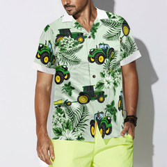 Cool Green Tractor Hawaiian Shirt - Hyperfavor