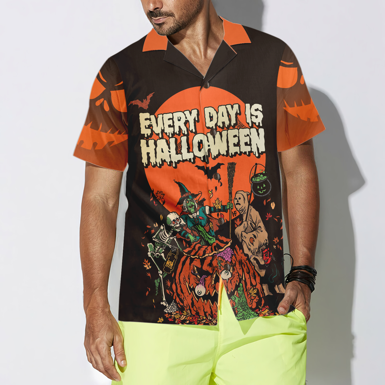 Everyday Is Halloween Shirt For Men Hawaiian Shirt - Hyperfavor