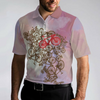 Cycling Polo Shirt, Tie Dye Pink Cycling Shirt For Bikers, Best Cycling Themed Polo Shirt For Adults - Hyperfavor