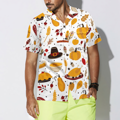 Thanksgiving Pattern Hawaiian Shirt - Hyperfavor