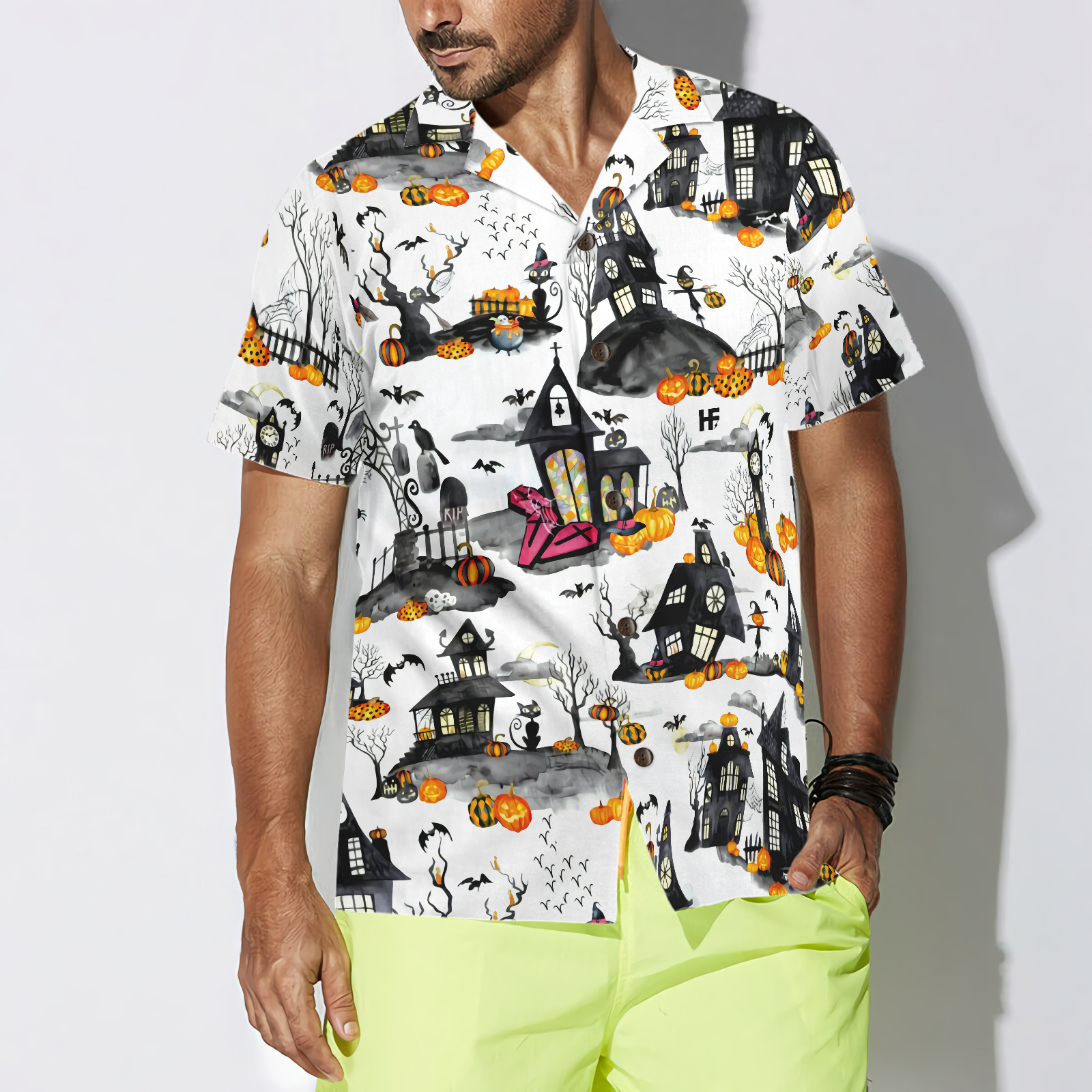 Haunted Houses Halloween Hawaiian Shirt, Halloween Shirt For Men And Women - Hyperfavor