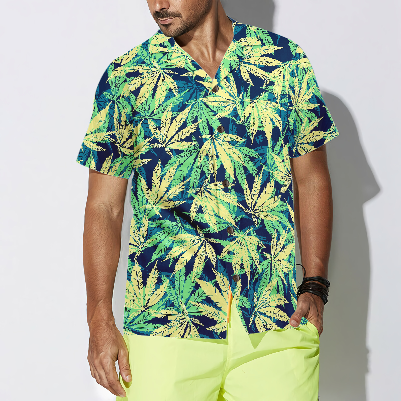 Tropical Marijuana Leaves Shirt For Men Hawaiian Shirt - Hyperfavor