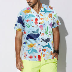 Ocean Fish Pattern Hawaiian Shirt - Hyperfavor