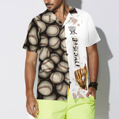 Baseball Pattern And Logo Hawaiian Shirt - Hyperfavor