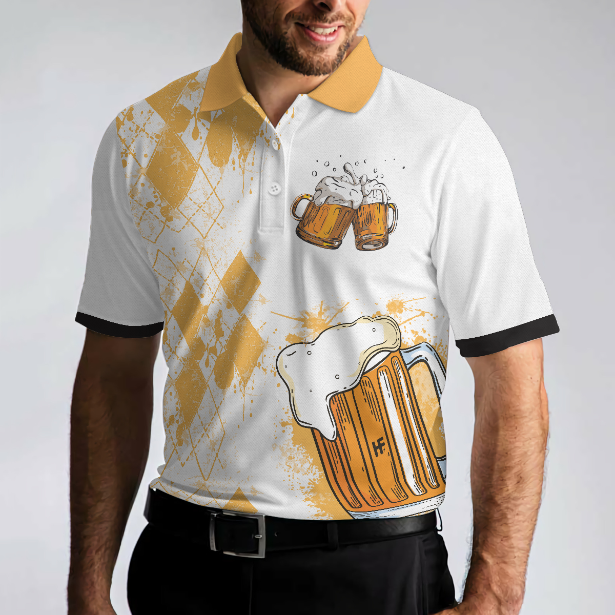 I Got A Cold Beer On Every Hole Polo Shirt - Hyperfavor