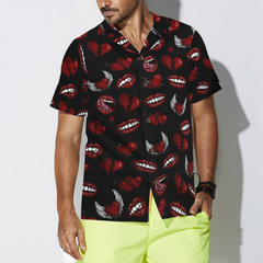 Black Valentine Seamless Pattern Hawaiian Shirt - Hyperfavor