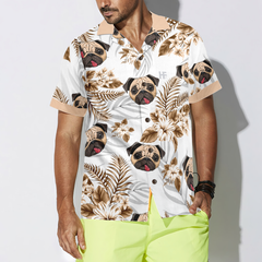 Personalized Peace Love Pug Custom Hawaiian Shirt - Hyperfavor