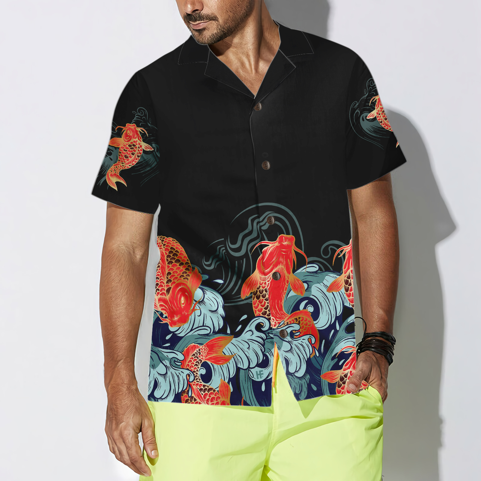 Golden Koi Fish Hawaiian Shirt - Hyperfavor