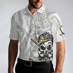 I'm The King Of The Course Golf Polo Shirt, Black And White Skull Golf Shirt For Men - Hyperfavor