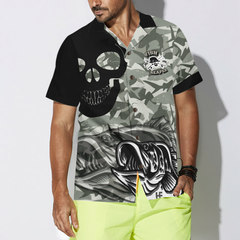 Eat Sleep Fishing Repeat Skull Camouflage Hawaiian Shirt - Hyperfavor