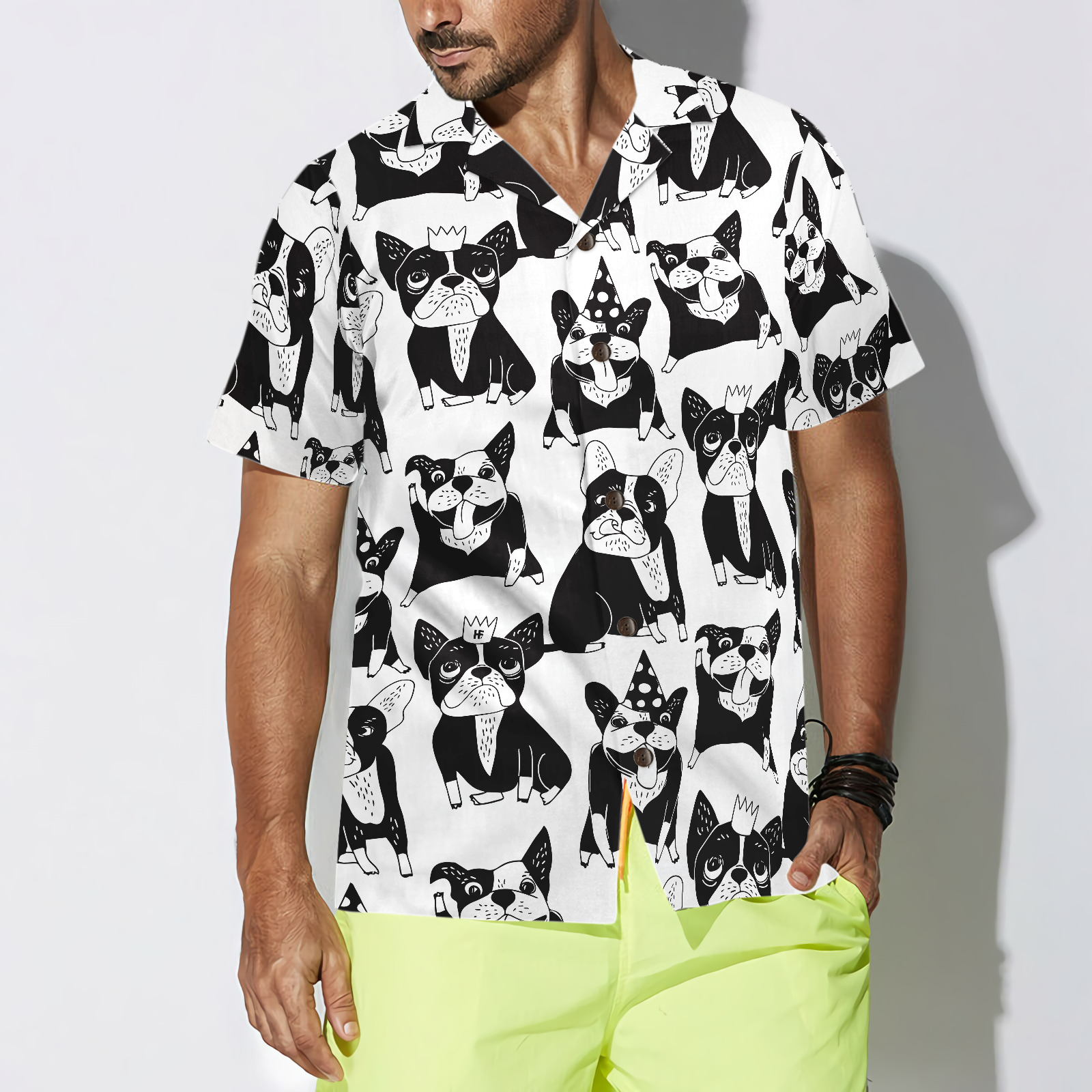 Happy French Bulldog Hawaiian Shirt - Hyperfavor