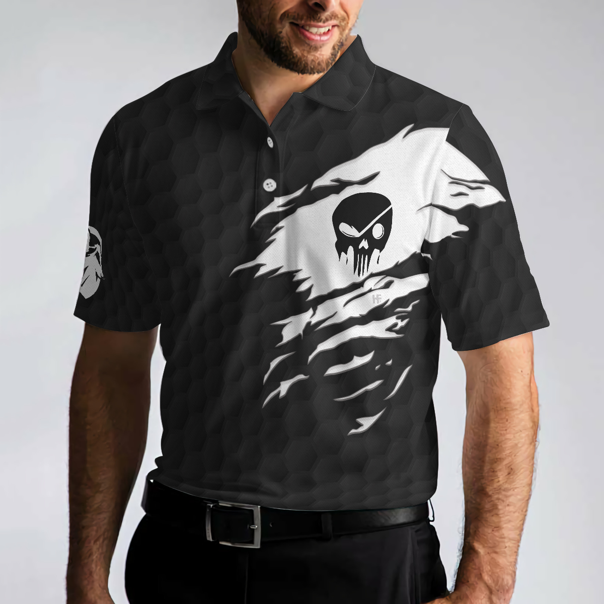 I'm A Golf Pro Golf Polo Shirt, Black And White Skull Golf Shirt For Men, Basic Golf Sayings Shirt - Hyperfavor