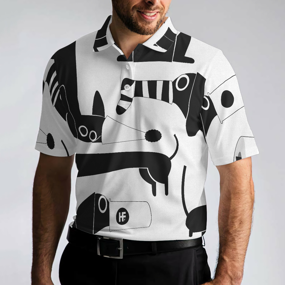 All My Dog Dachshund Polo Shirt, Black And White Dog Lover Polo Shirt, Funny Dachshund Shirt For Men - Hyperfavor