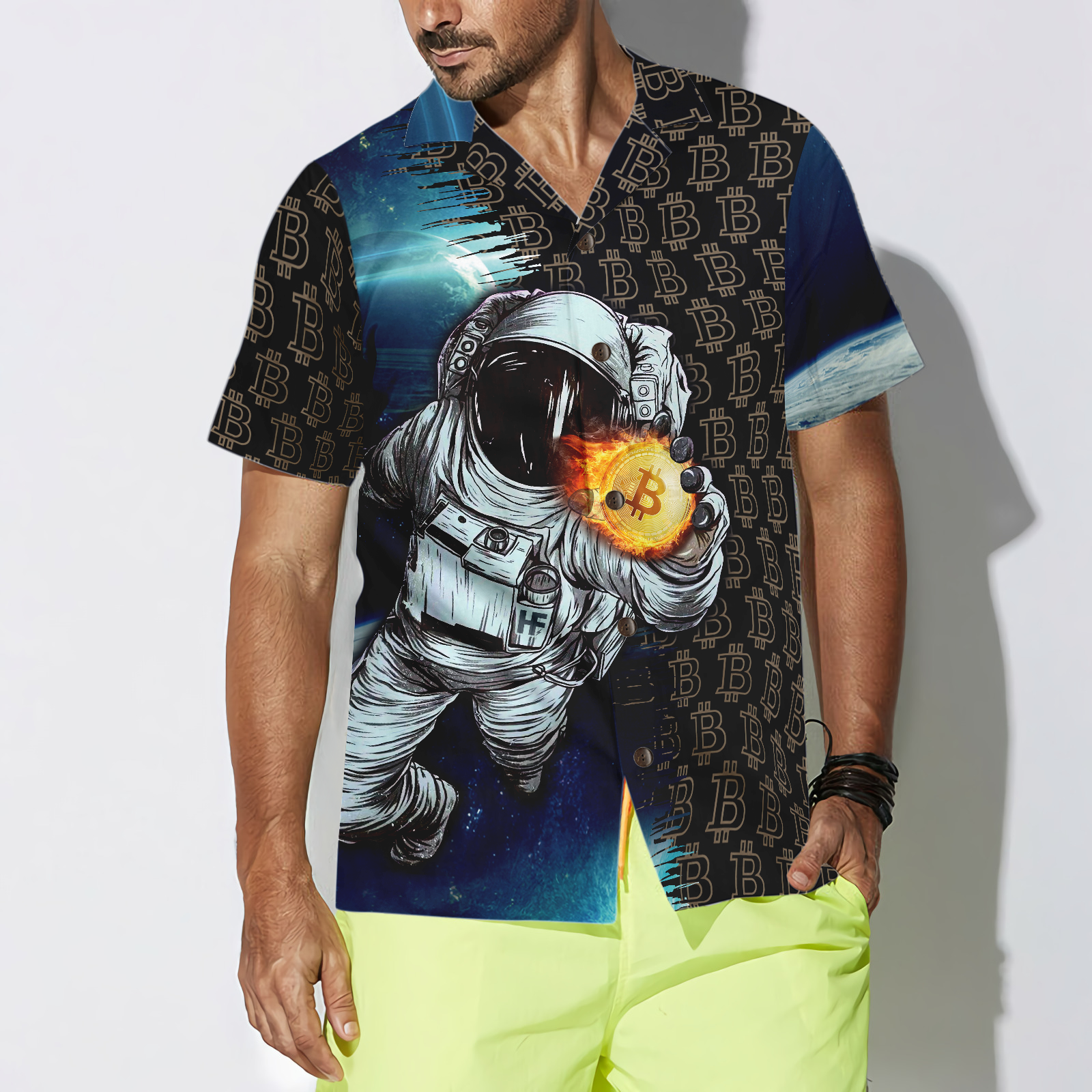 Bitcoin To The Moon Hawaiian Shirt - Hyperfavor