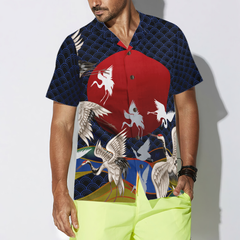 Japanese Cranes Hawaiian Shirt - Hyperfavor