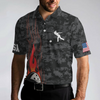 America Eagle Bowling Polo Shirt, Camouflage USA Flag Bowling Shirt For Men - Hyperfavor